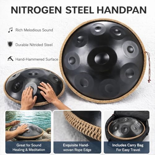 Handpan Drum D Minor para yoga y meditación 440Hz 10 notas azul miniatura 5