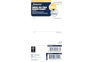 Filofax Personal Week on Two Pages English Sunday Start 2024 Diary