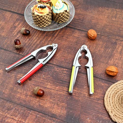 Loceast 2 Pieces Nut Crackers Heavy Duty Walnut Cracker With Non-Slip Handle Walnut Cracker For All Nuts With 6Pcs Forks Nutcracker Pecan Walnut Plier Clip Tool #TOP5