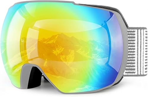 Miniatura 10 de OULAIQI Gafas de esquí de nieve, protección OTG UV400, anti niebla, esquí, patinaje, snowboard, gafas de snowboard para hombres, mujeres y jóvenes
