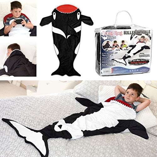 Snug Rug Killer Whale Tail Black & White Super Soft Quality Mink Fleece Blanket  Up to 5ft Tall, Polyester, Black and White, 61 x 5 x 142 cm