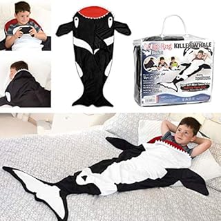 Snug Rug Killer Whale Tail Black & White Super Soft Quality Mink Fleece Blanket  Up to 5ft Tall, Polyester, Black and White, 61 x 5 x 142 cm