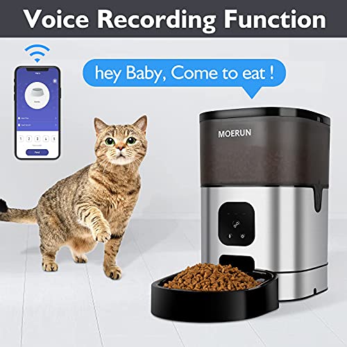 Automatic Cat Feeder,MOERUN 6L Cat Food Dispenser with APP Control,2.4G