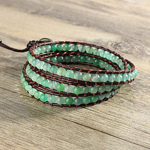 Image of KELITCH Skull 3 Wrap Leather Bracelet Punk Beaded Bracelets Stackable Gothic Bangle Bracelets