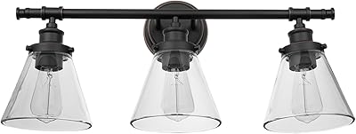 Capital Lighting Clint 2-Light Bath Vanity - Black Iron With Clear Water Glass