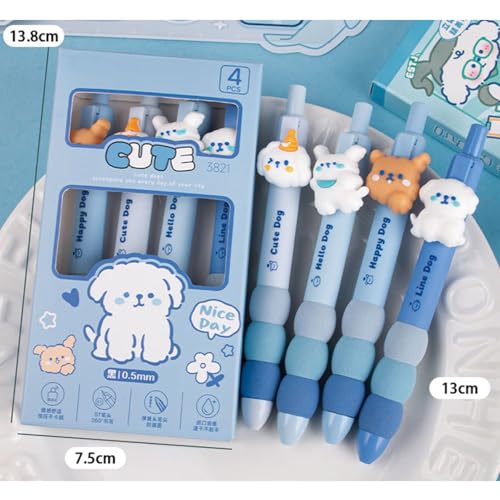 MOZXIRZ 4 bolígrafos gel retráctiles de tinta negra 0.5mm miniatura 5