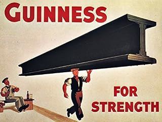 Novelty Retro Vintage Wall tin Plaque 20x15cm - Ideal for Pub shed Bar Office Man Cave Home Bedroom Dining Room Kitchen Gift - Guinness Beer Draught Bitter Stout For Strength - Decorative Sign