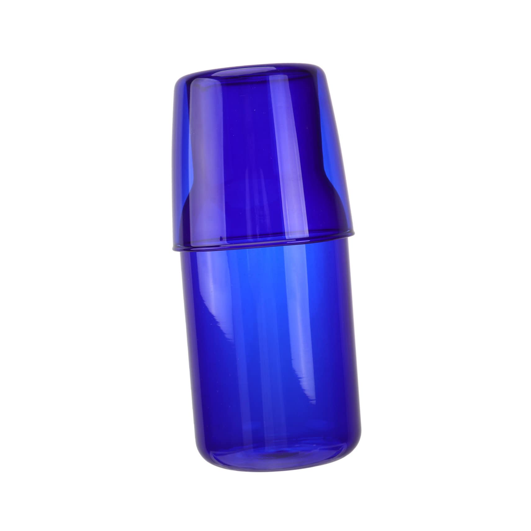 MOLUCKFU 1 Set Water Bottle Drink Kettle Desktop Water Carafe Clear Clear Tea Cups Clear Drink Pitcher Cold Water Jug Coffee Container Latte Glasses Bedside Water Carafe Blue Cups