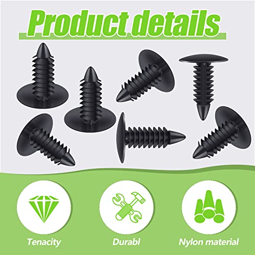 100 Pieces Patio Strapping Rivets Fasteners 3/4" Length Medium Multi Gauge Rivet For Patio Lawn Chair Webbing Repair Strap For Outdoor Furniture Lounge 1/4 Inch Hole (Black) #TOP4