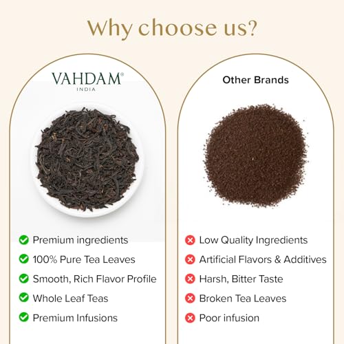 Image of VAHDAM Nilgiri Breakfast Black Tea (150+ Cups /12oz) - Robust & Flavory Loose Leaf Tea | Single Origin, Vacuum Sealed Pack