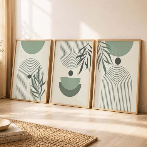 Image of kotart Boho Painting Wall Art Home Decoration Paintings With Frame For Living Room Bed Room Hotel Wall Decor Digital Reprint Set of 3 (19X25 inch)