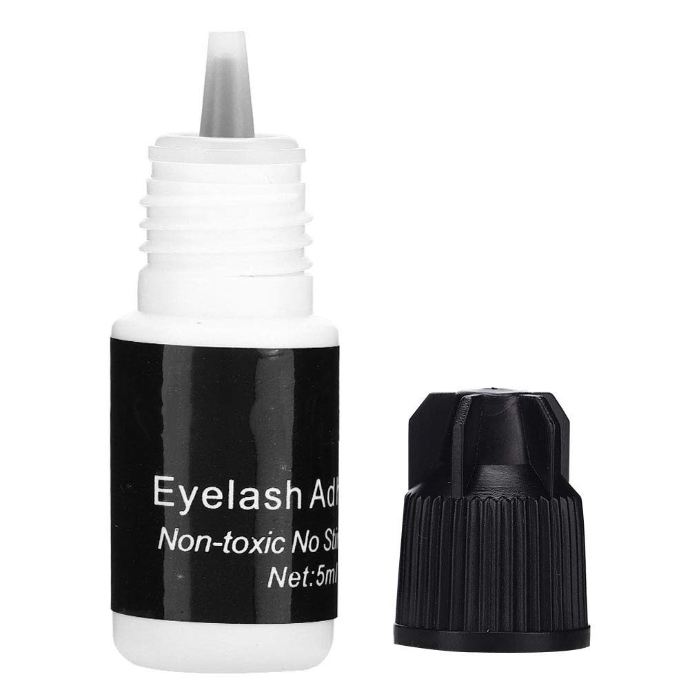Adhesivo profesional negro de 5 ml, adhesivo para pestañas de injerto de larga duración de secado rápido para suministros de extensión semipermanentes