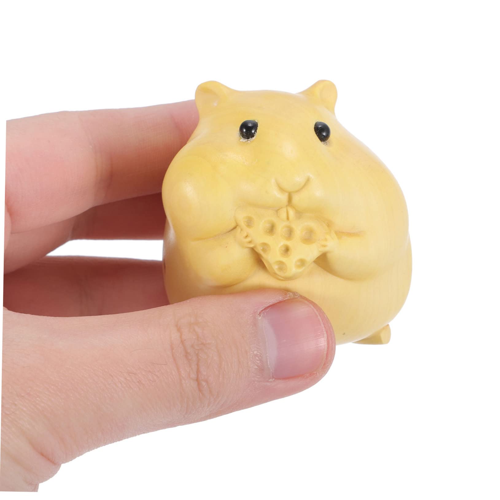 YARNOW 5pièces Figurine Bois De Hamster Sculptée Décoration Animalière Bois Artisanat Animal Statue De Rongeur pour Bureau Et Maison Adorable pour Fêtes Et Occasions Spéciales