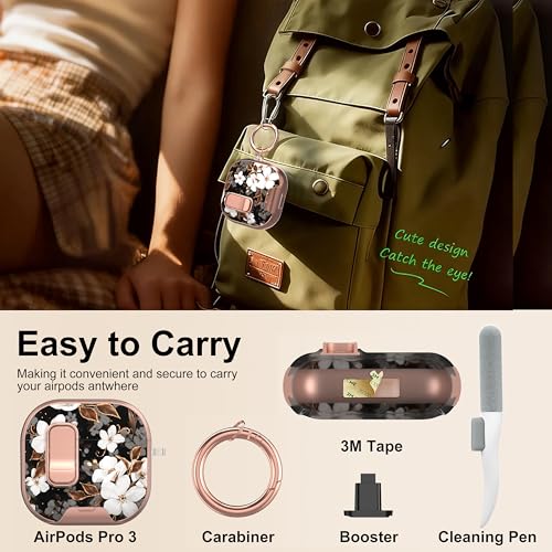Image of for AirPods 4 Case 2025 with Safety Lock & Foldable Phone Stand, Black | Double Drop Protection,Two-Piece Design, Airpod 4 Case with Keychain & Cleaner Kit, Support Wireless Charging, Shockproof