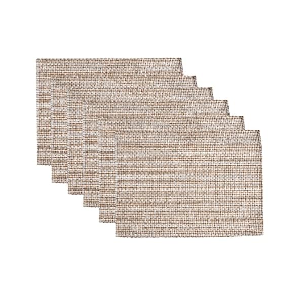 Urban Villa Placemats for Dining Table 100% Cotton Placemats 14''x20'' Over Sized Tablemats Set of 6 Placemats Egg Shell Two Tone Tablemats for Family Dinners Wedding Parties Everyday Use Placemats