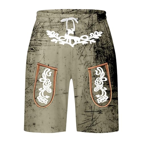 DUHENWU Oktoberfest - Pantalones cortos para hombre con cordón, de piel bávara, para el tiempo libre, con bolsillos, cintura elástica, pantalones deportivos, O Verde Claro, XL