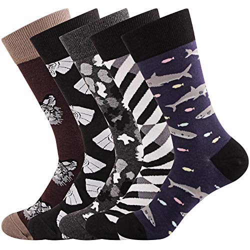 Ambielly Hombres Gracioso Calcetines Vistoso Algodón Novedad Personal Calcetines Estampado Miedoso Moda Casual Vestido Calcetines (LB00007H) Cover