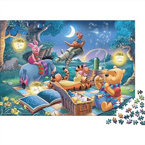 Winnie The Pooh Puzzles 1000 Pièces pour Adultes | Cartoon Puzzle De 1000 Pièces Jeux Éducatifs Puzzle De Décoration De La Maison. 1000pcs (75x50cm)