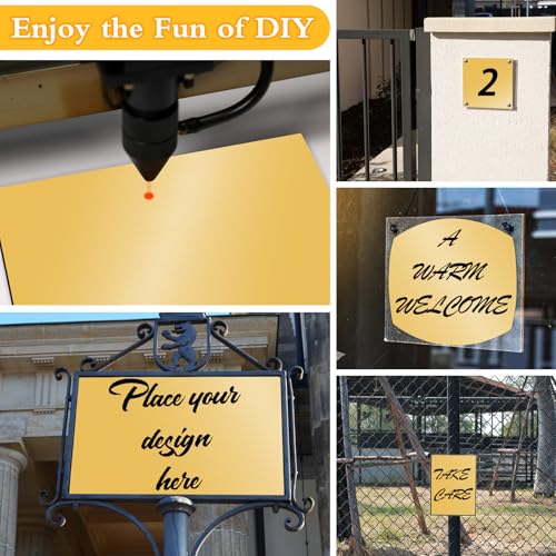 ABS Kunststoffplatte 30x20 cm, 4 Stück Laser Gravur Platte, Lasergravur Rohlinge Doppelfarbige Kunststoffplatte 1,3mm Gold Gravurplatten Laser Rohlinge zum Gravieren Gemälde DIY Basteln Heimdekoration