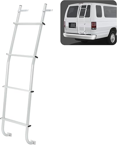 HECASA Soporte de escalera compatible con todos los ganchos de escalera Ford E-Series Chevy GMC Vans, color negro