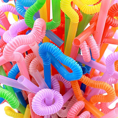Pitillos flexibles plásticos multicolor, 100 unidades miniatura 5