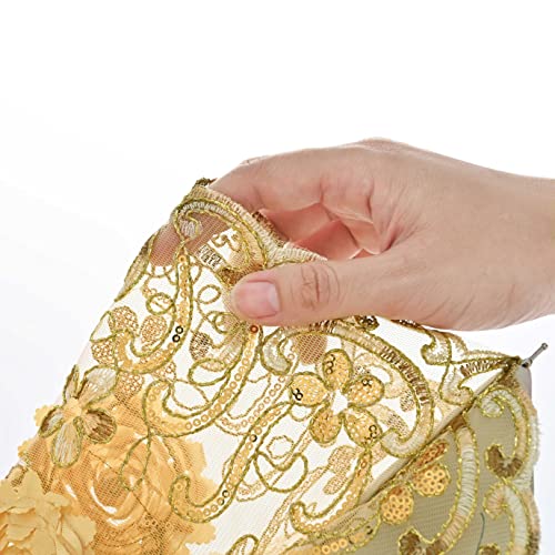 Babeyond Lace Parasol Ultraviolet-Proof Folding Umbrella Upf50+ Vintage Flower Embroidery Umbrella For Wedding Party And Photo Shooting (Champagne) #TOP3