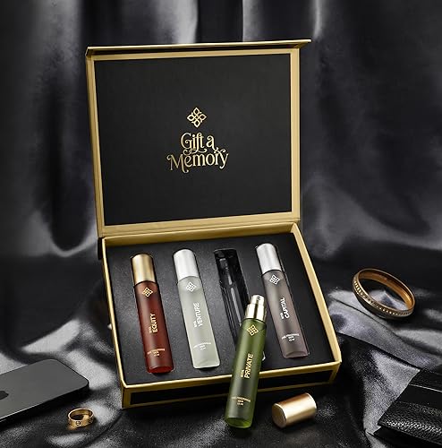 Image of Riya Gift A Memory Men Eau De Liquid Parfum Gift Set 4 X 15Ml For Men With Private, Equity, Venture, Capital | Musk, Oudh Wood | Long Lasting Edp Fragrance Set