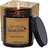 Graduation gifts 2024 high school college funny graduation birthday gift proud of you gifts congratulations gifts for women men handmade in usa bamboo cypress scented candle 100 soy  urban country home decor