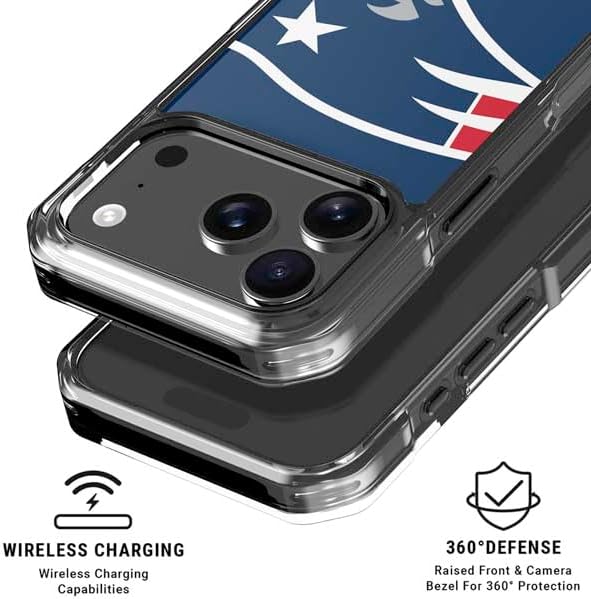 Skinit Clear Phone Case Compatible with iPhone 17 Pro Max - Officially Licensed NFL New England Patriots Large Logo Design