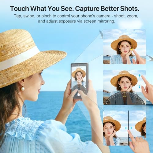Image of 5 inch Touch Selfie Monitor Screen iPhone 17, Magnetic Back Camera Monitor, Wireless Screen Mirroring, Phone Vlog Selfie Screen, iPhone Monitor with Headphone Jack 2600mAh,Snaplylens for iPhone,Android