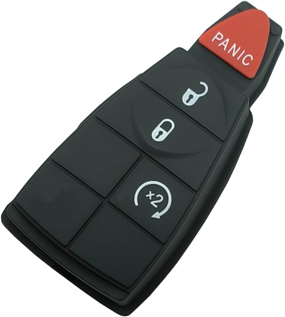 Key Fob Button Pad Replacement Fit for Dodge Ram 1500 Challenger Charger Durango Grand Caravan Journey Chrysler 300 Town Country Jeep Car Key Fob Cover Case Shell Insert Keypad(4 Buttons a, 1) - Image 5