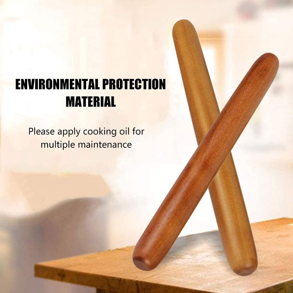 Rodillo de madera utilizado en restaurantes y panaderías, rodillos de masa antiadherentes de madera de dátil, utilizado para hornear cocina, pastelería, galletas, fondant pies-C