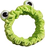 Ixkbiced Waschen Sie Gesicht Make-up Stirnband Nette Frosch Augen Elastic Hair Hoop Plüsch gewickelt Bandana