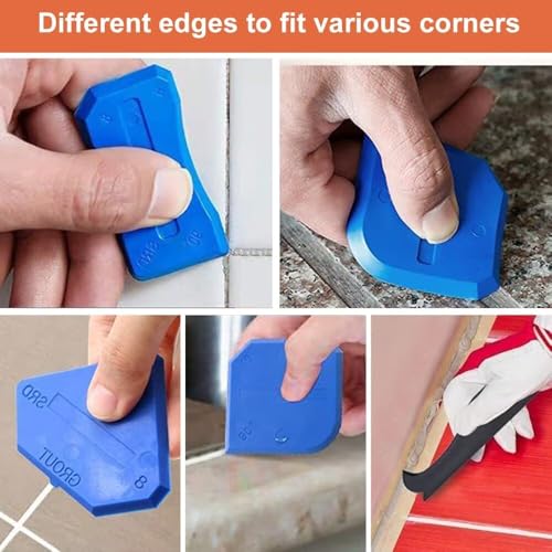 WOLMIK Silikonentferner, 5 Stück Fugenglätter Set, Silikon Caulking Werkzeug Kit, Silikon Schaber Silikonentferner Dichtungswerkzeuge für Küche Bad Boden Fliesen