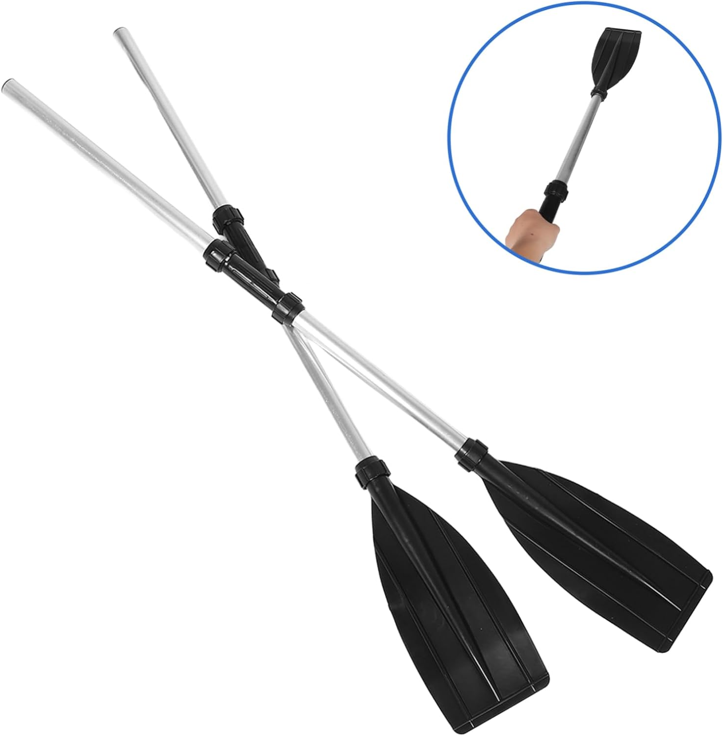 POPETPOP 1Set Lightweight Aluminum Alloy Kayak Paddles of Detachable Oars with Nonslip Grip for Inflatable Boats River Tubing Paddle Boarding and Fishing