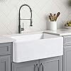 CELAENO 30 inch White Farmhouse Sink, Fireclay Porcelain Single Bowl Apron-Front Kitchen Sink, Reversible Ceramic Farm Sink with Strainer & Protective Bottom Grid