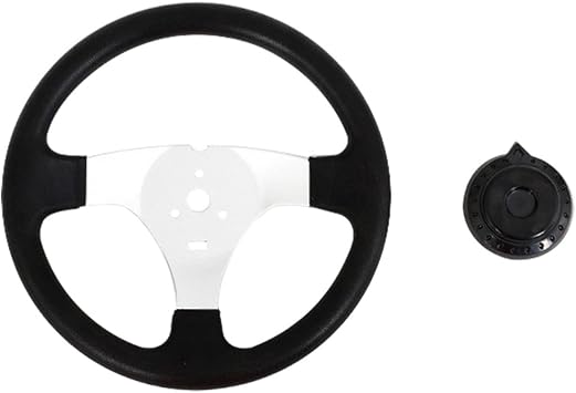 Go-Kart Steering Wheel 300mm/11.8inch Universal Interior Vehicle 3 Spokes Lassic Hardware Accessories Durable for Go Kart Replacement PU Foam ATV with Holes COLORBlack