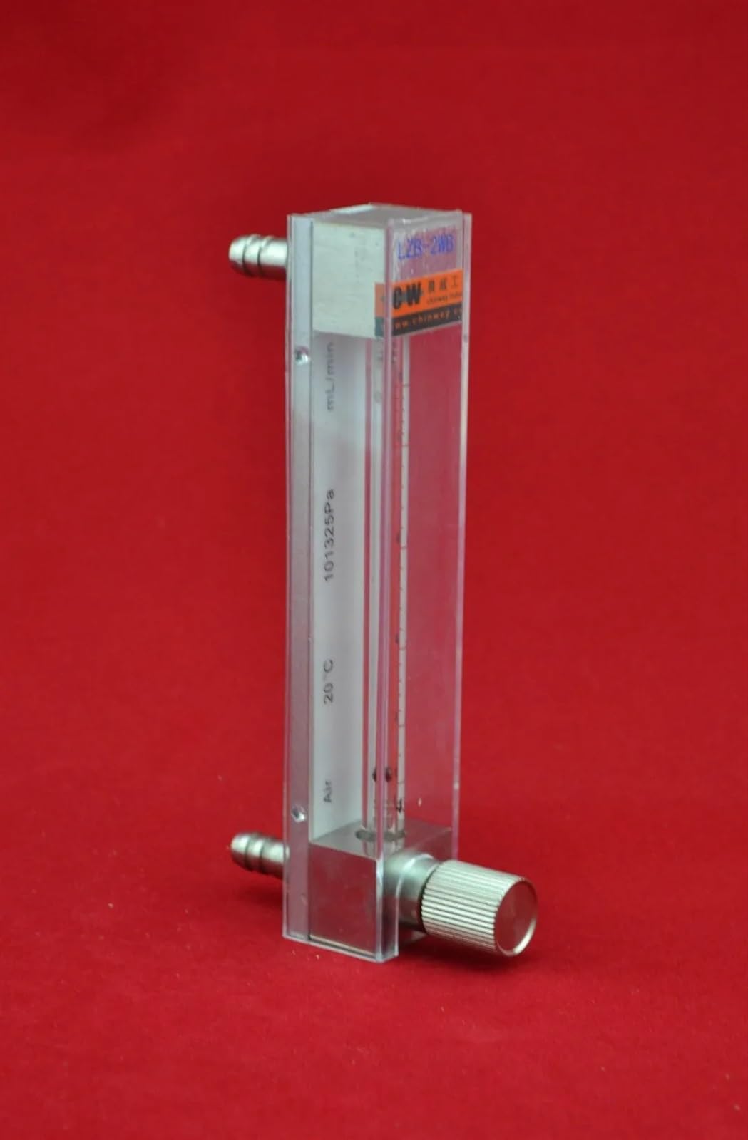 LZB -3WB, rotámetro de vidrio for líquido/agua/H2O, caudalímetro con válvula de control. Conector, puede ajustar el flujo.(1-10ml Pmin)