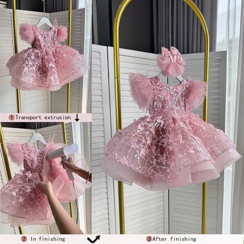 KLFFLGlD Baby Girl Pageant Dress Up Flower Girl DressButterly Sequins for Toddler Girls Special Occasion Dresses2