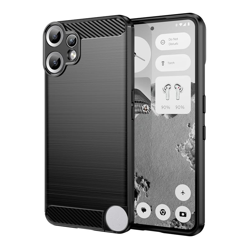 Image of Hybrid Carbon Fiber Back Case for Nothing CMF Phone 2 Pro (Black)