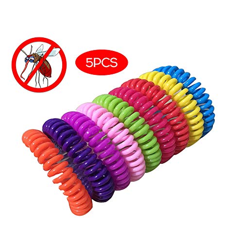Festnight 5 Pcs Pulseira Repelente de Mosquitos Repelente de Insetos Natural Pulseira de Pulso para