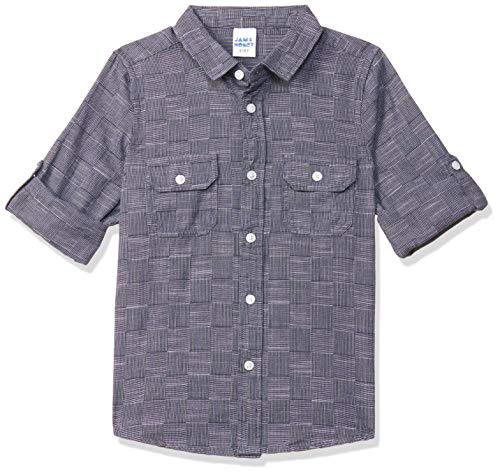 Image of Amazon Brand - Jam & Honey Boys 100% Cotton Printed Regular Fit Long Sleeve Shirt