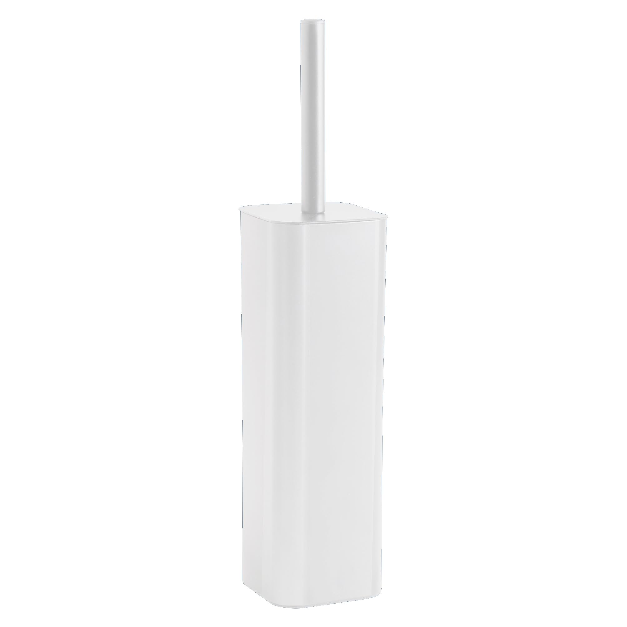 Gedy Tonga Escobillero Baño Suelo 8,3x8,3x38cm Acero INOX y Cromall Cerdas Nylon Blanco Mate, Escobilla WC Moderna