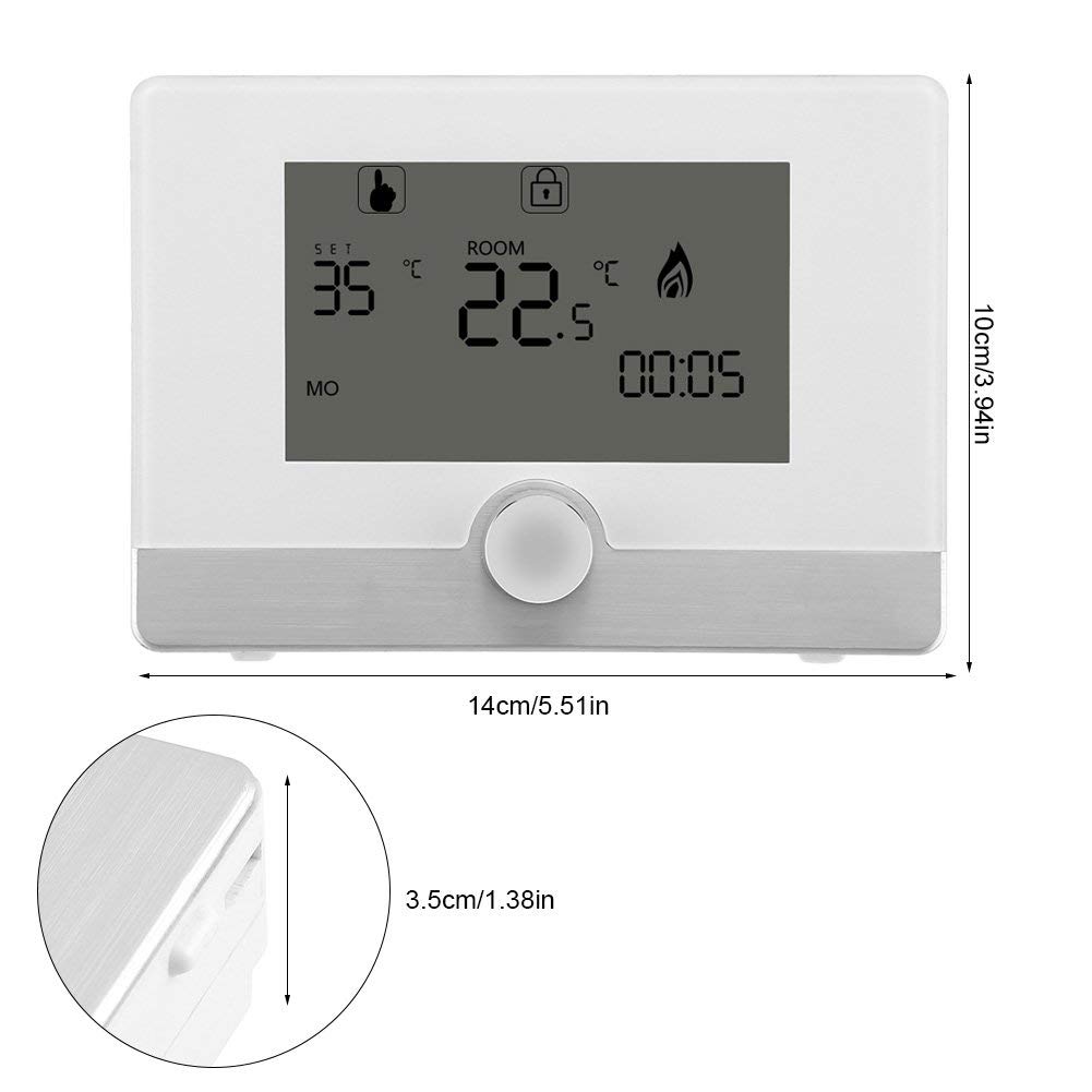 Termostato digitale programmabile per termostato per sistema di riscaldamento a caldaia a parete(White)