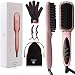 Sciobella Hair straightening brush for Women | Fasting Heating Hair Straightener Brush | Inoic electric Hot Hair Straightener Brush | Matt Pink 450°F Auto Shutoff