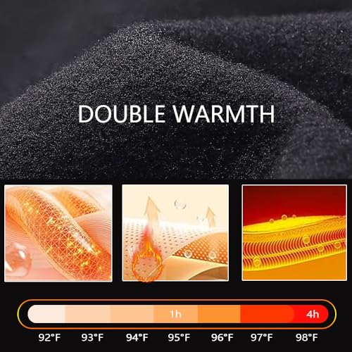 4-Pack Men's Fleece Lined Compression Long Sleeve Shirts - Thermal High Neck, Windproof & Quick-Dry for Running, Gym,Skiing (L) Black