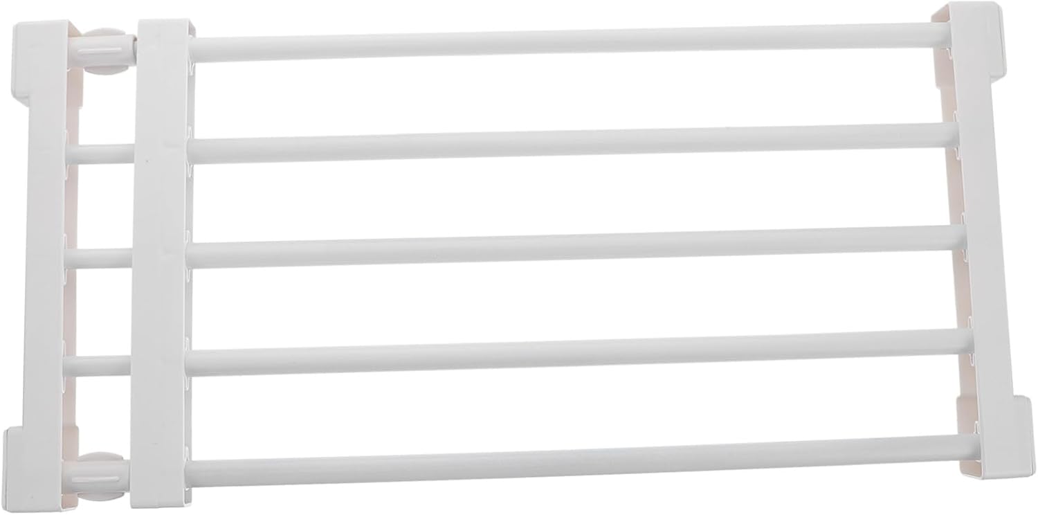 Expandable Closet Storage Shelf Clothing Organizer Versatile Rack for Wardrobe Easy Installation Space Saving White