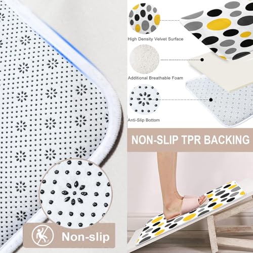 Arttown TCL2023122115-YS4 Yellow Bathroom Sets With Shower Curtain And Rugs And Accessories, Black Yellow Grey Shower Curtain Sets, Circle Geometric Shower Curtains thumb #1