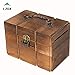 Produktbild LZDX Holz-Schatztruhe mit Schloss, Retro Piggy Bank Aufbewahru Kapazität zum Speichern von Halsketten, Ohrringe, Ohrstecker und andere wertvolle Objekte,A