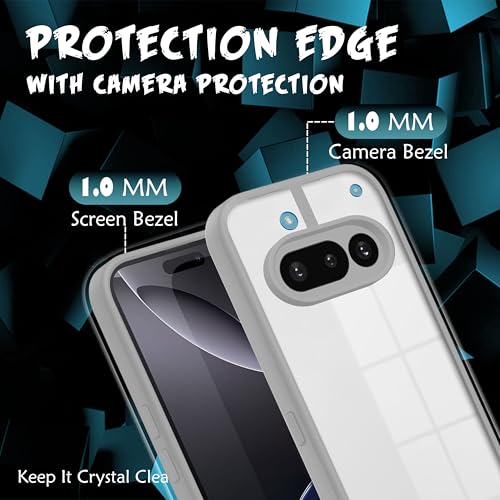 Image of V-TAN Back Cover for Nothing Phone 3A 5G Compatible Case, Transparent Clear, TPU, Camera Protective Shockproof Cover (Gray)